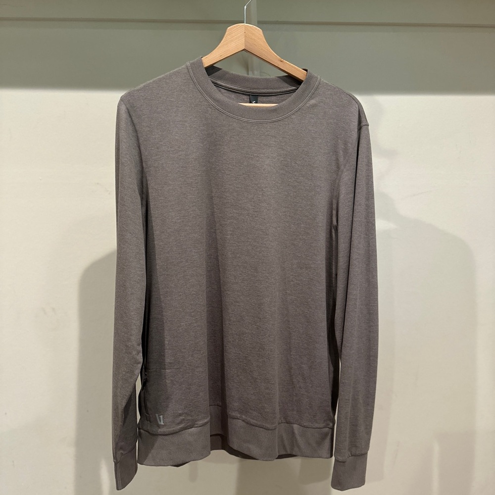 Vuori Men's Gray Ponto Performance Crew Sweater